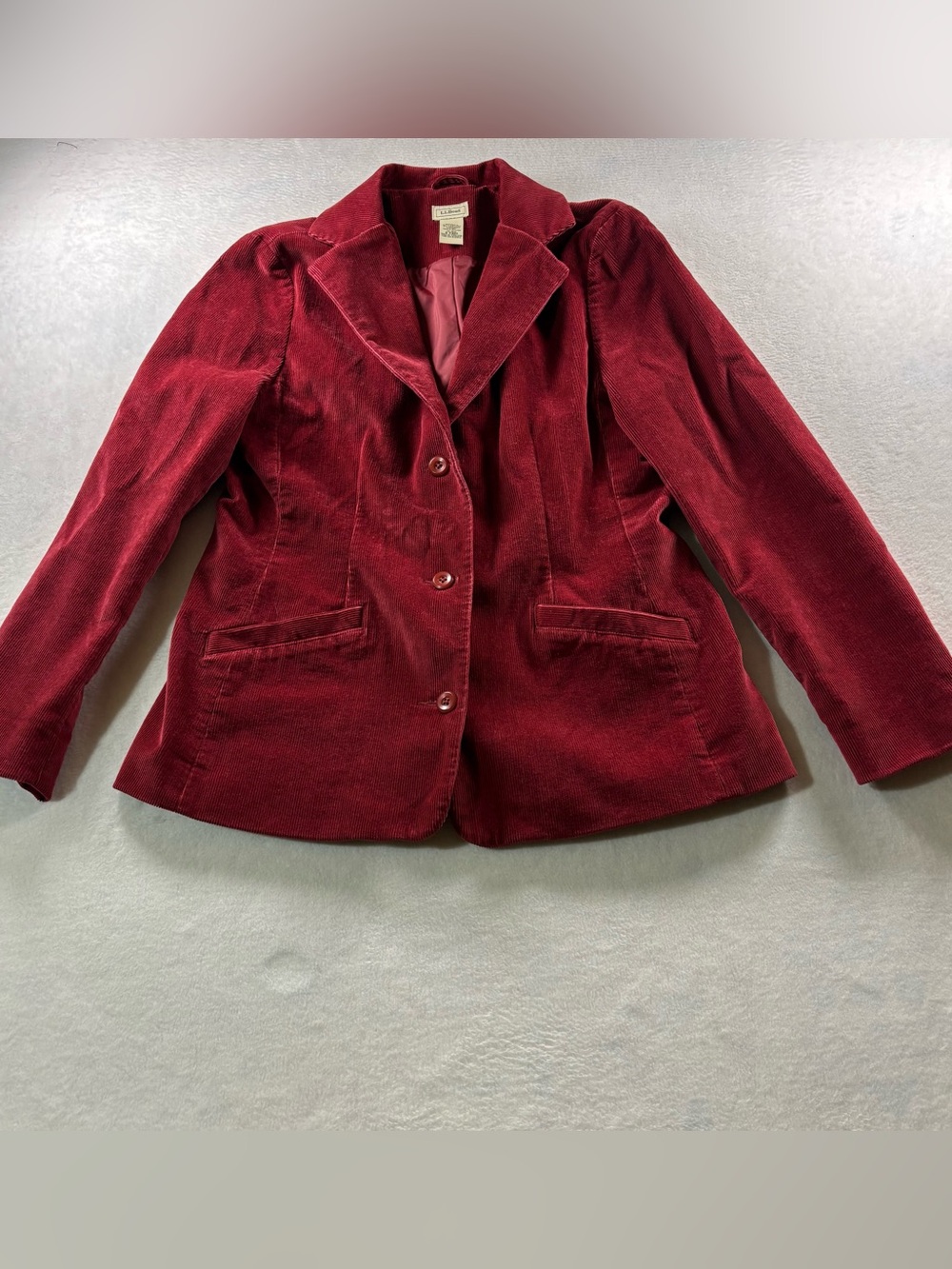 Vintage L.L. Bean Women's Deep Red Corduroy Blazer Jacket